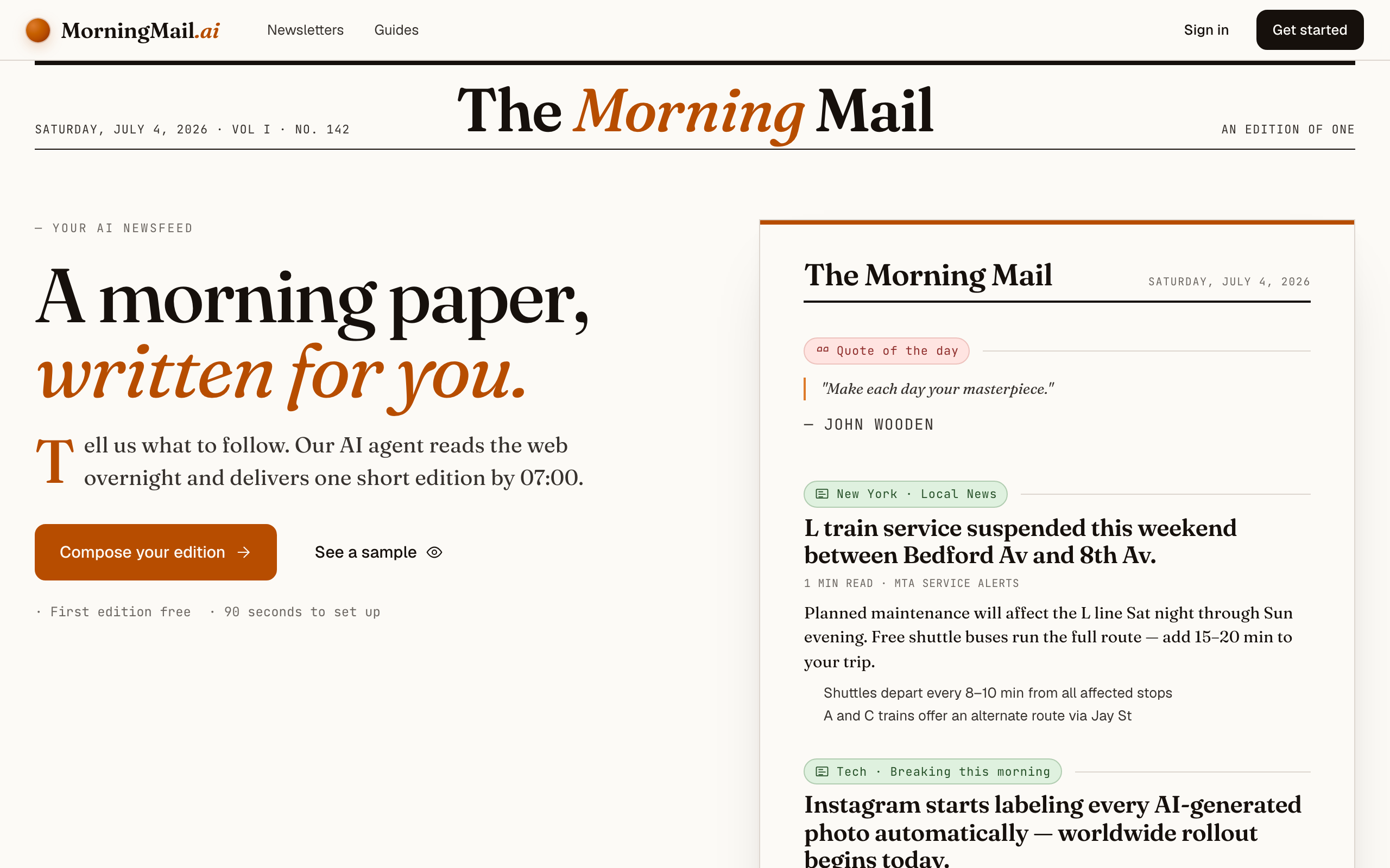 Open morningmail.ai