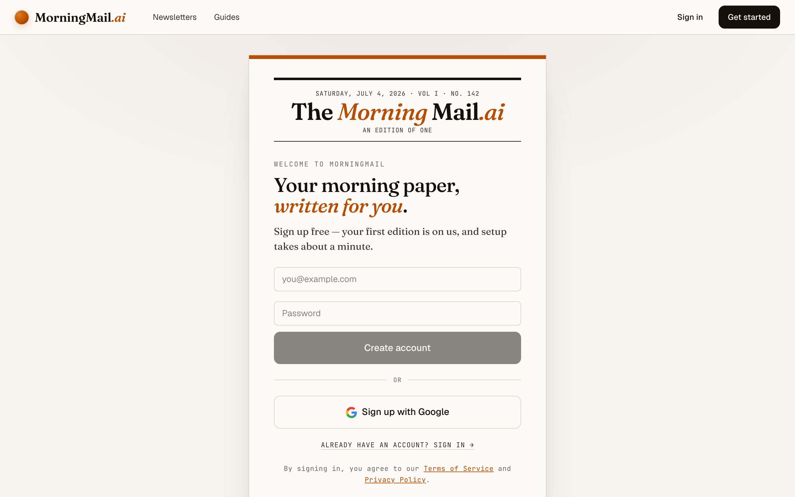 Create your free account